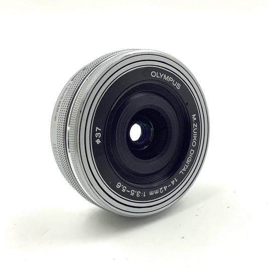 【全額返金保証】【最速発送】OLYMPUS M.ZUIKO DIGITAL ED 14-42mm F3.5-5.6 EZ　シルバー 動作確認済