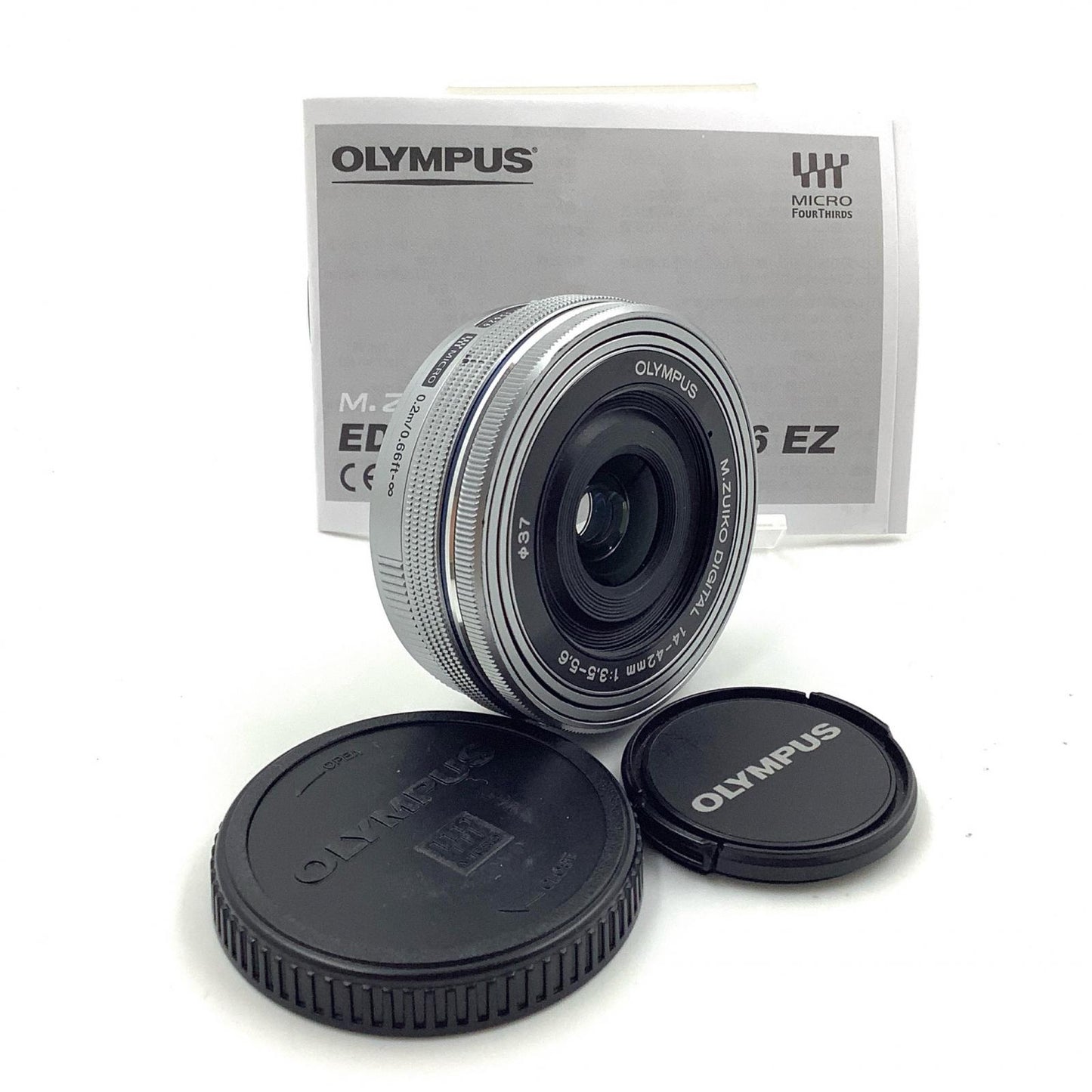 【全額返金保証】【最速発送】OLYMPUS M.ZUIKO DIGITAL ED 14-42mm F3.5-5.6 EZ　シルバー 動作確認済