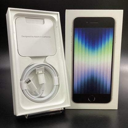 【全額返金保証】【最速発送】Apple iPhone iPhone SE（第3世代） 64GB スターライト au 白ロム 動作確認済 74%