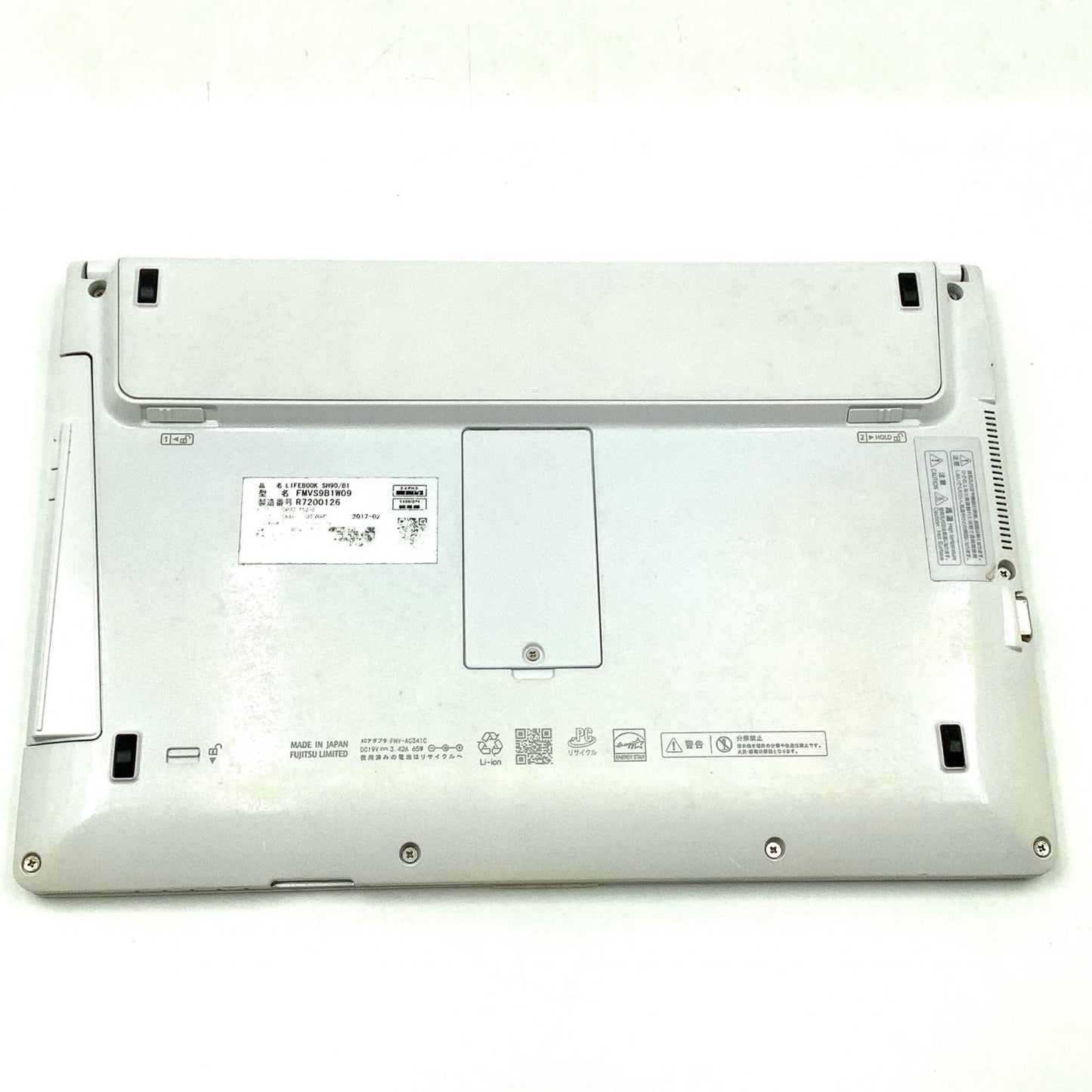 【全額返金保証】【最速発送】FUJITSU LIFEBOOK SH90/B1 FMVS9B1W09 Intel Core i5-7200U @ 2.50GHz 4GB M.2 SSD 128GB 86.6% 動作確認済