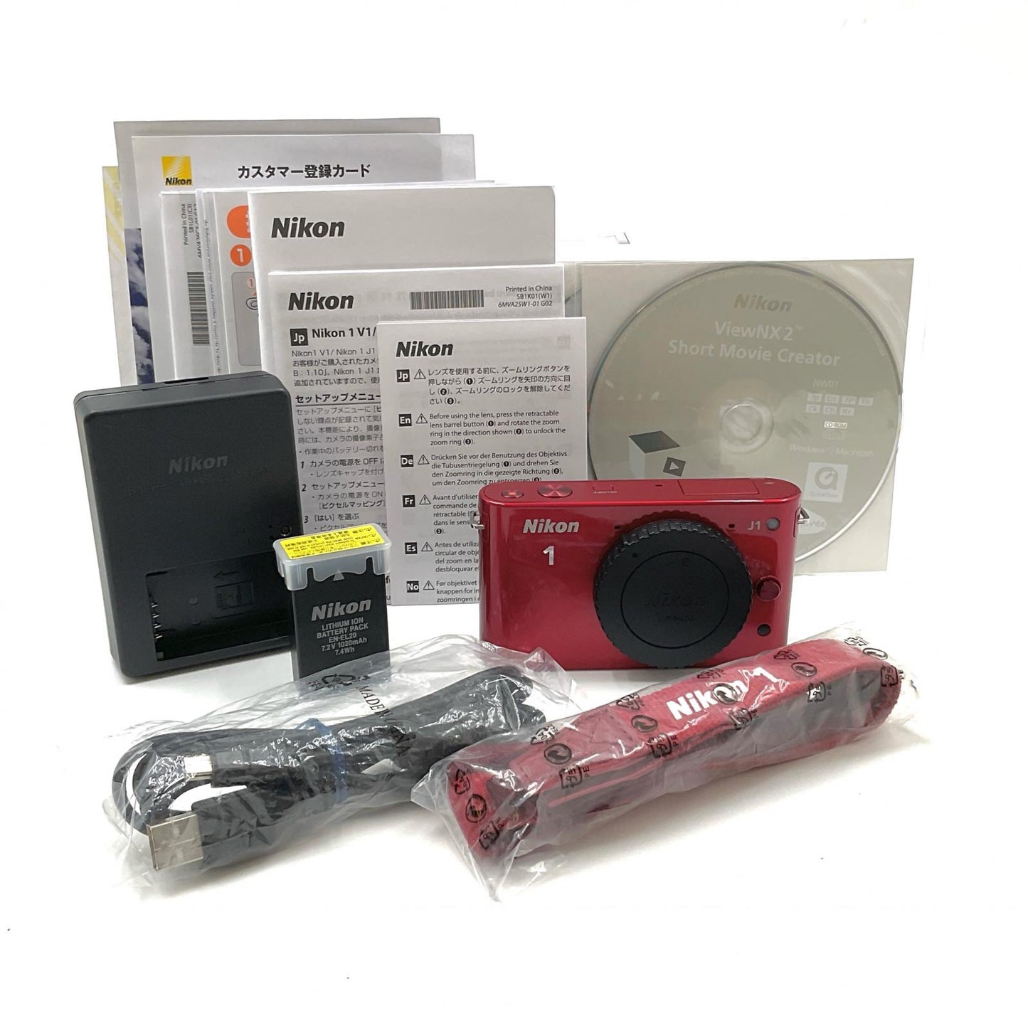 【全額返金保証】【最速発送】Nikon デジタル一眼 Nikon 1 J1 レッド 動作確認済