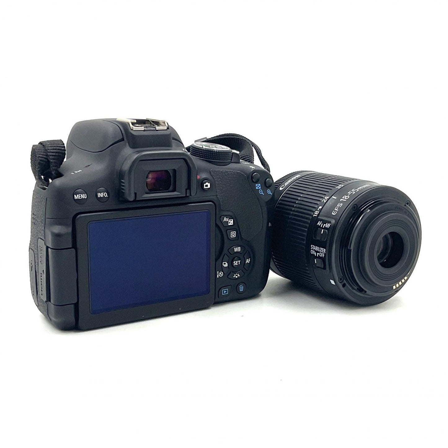 【全額返金保証】【最速発送】Canon デジタル一眼 EOS Kiss X8i EF-S18-55 IS STM レンズキット ブラック 動作確認済