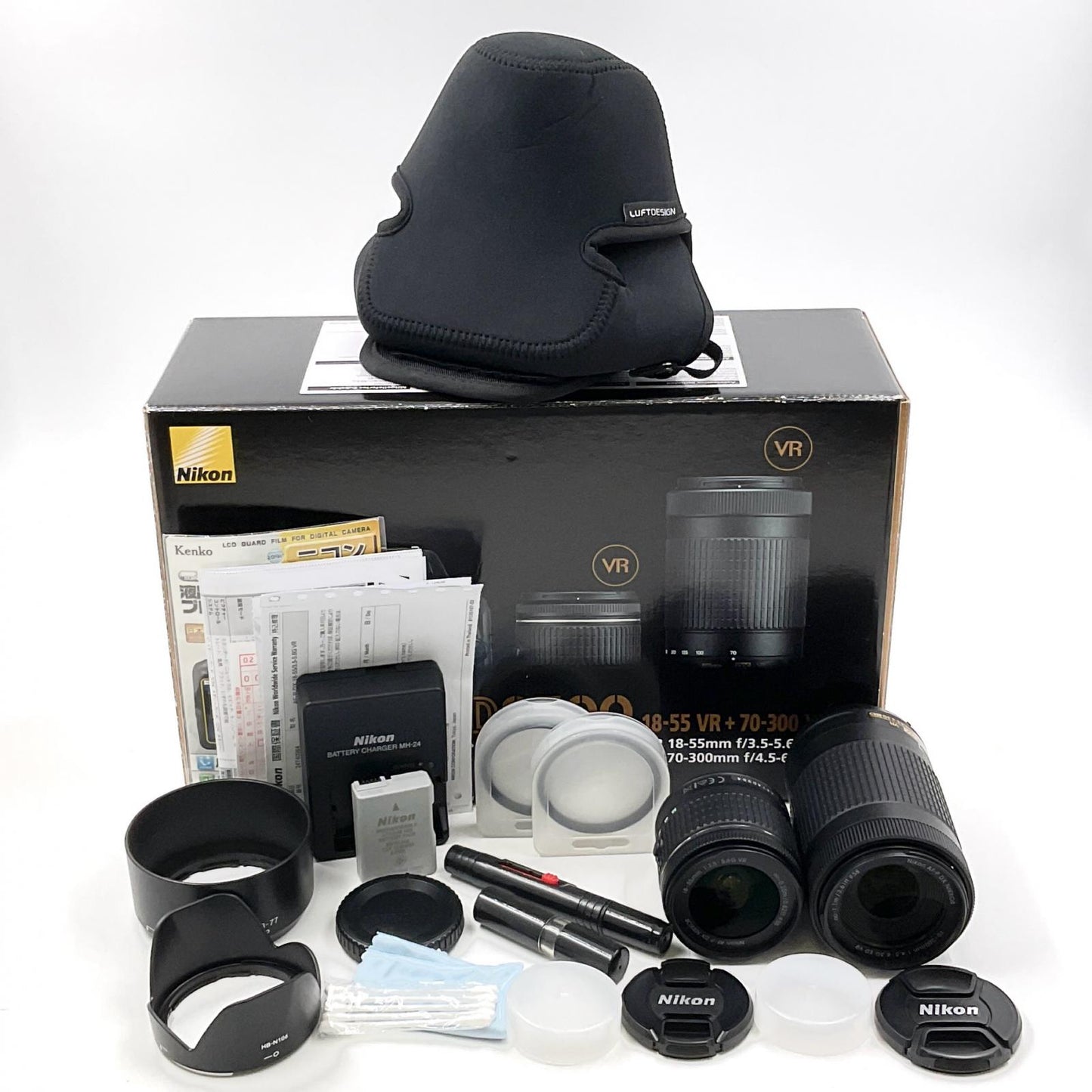 【全額返金保証】【最速発送】Nikon デジタル一眼 D3500 ダブルズームキット ブラック 美品 動作確認済