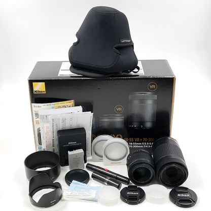【全額返金保証】【最速発送】Nikon デジタル一眼 D3500 ダブルズームキット ブラック 美品 動作確認済
