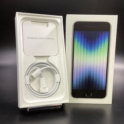 【全額返金保証】【最速発送】Apple iPhone iPhone SE（第3世代） 128GB スターライト au 白ロム 美品 動作確認済 85%