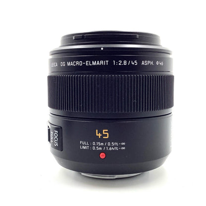 【全額返金保証】【最速発送】Panasonic LEICA DG MACRO-ELMARIT 45mm/F2.8 ASPH./MEGA O.I.S. H-ES045 美品 動作確認済