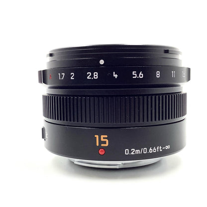 【全額返金保証】【最速発送】Panasonic LEICA DG SUMMILUX 15mm/F1.7 ASPH. H-X015 超美品 動作確認済