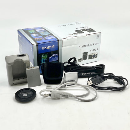 【全額返金保証】【最速発送】OLYMPUS デジタル一眼 OLYMPUS PEN Lite E-PL7  [シルバー] 美品 動作確認済