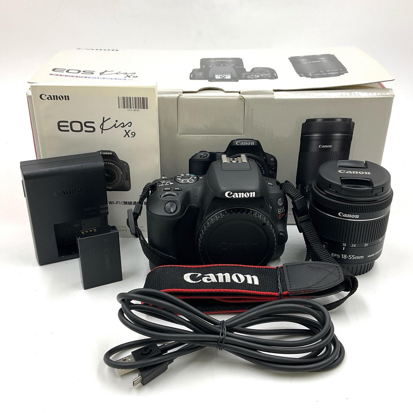 【全額返金保証】【最速発送】Canon デジタル一眼 EOS Kiss X9 EF-S 18-55 F4-5.6 IS STM レンズキット ブラック ブラック 超美品 動作確認済