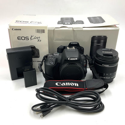 【全額返金保証】【最速発送】Canon デジタル一眼 EOS Kiss X9 EF-S 18-55 F4-5.6 IS STM レンズキット ブラック ブラック 超美品 動作確認済
