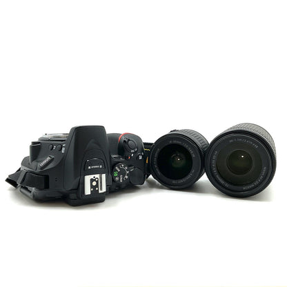 【全額返金保証】【最速発送】Nikon デジタル一眼 D5600 ダブルズームキット ブラック 動作確認済
