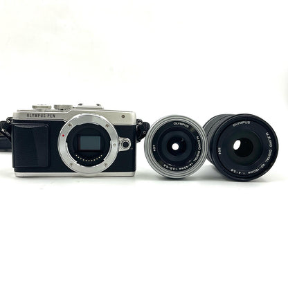 【全額返金保証】【最速発送】OLYMPUS デジタル一眼 PEN Lite E-PL7 EZダブルズームキット シルバー 動作確認済