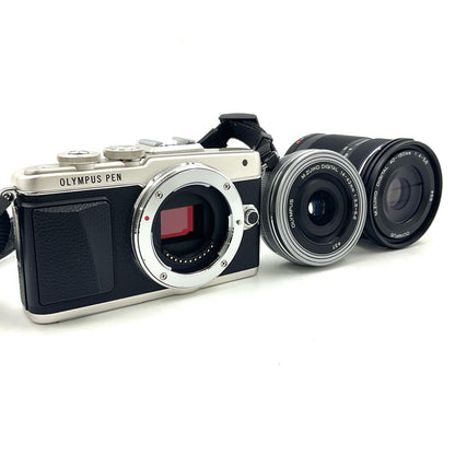【全額返金保証】【最速発送】OLYMPUS デジタル一眼 PEN Lite E-PL7 EZダブルズームキット シルバー 動作確認済