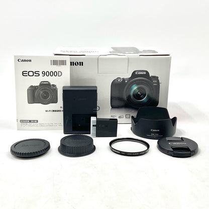 【全額返金保証】【最速発送】Canon デジタル一眼 EOS 9000D EF-S18-135 IS USM レンズキット　 ブラック 美品 動作確認済