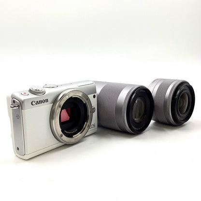 【全額返金保証】【最速発送】Canon デジタル一眼 EOS M100 ダブルズームキット [ホワイト] 動作確認済