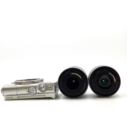 【全額返金保証】【最速発送】Canon デジタル一眼 EOS M100 ダブルズームキット [ホワイト] 動作確認済