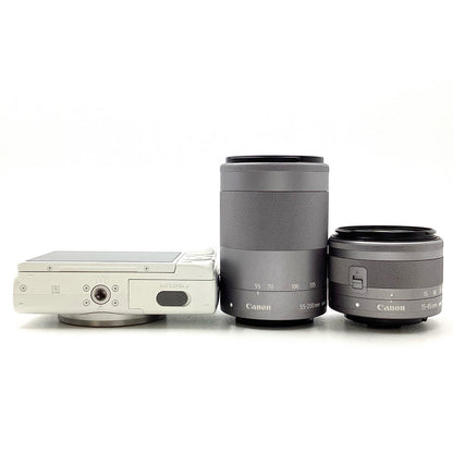 【全額返金保証】【最速発送】Canon デジタル一眼 EOS M100 ダブルズームキット [ホワイト] 動作確認済