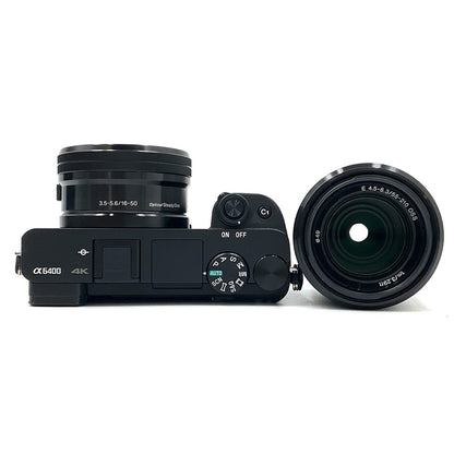 【全額返金保証】【最速発送】Sony デジタル一眼 α6400 ILCE-6400Y ダブルズームレンズキット ブラック 超美品 動作確認済