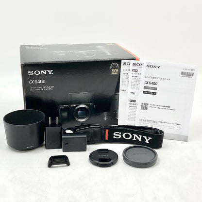 【全額返金保証】【最速発送】Sony デジタル一眼 α6400 ILCE-6400Y ダブルズームレンズキット ブラック 超美品 動作確認済