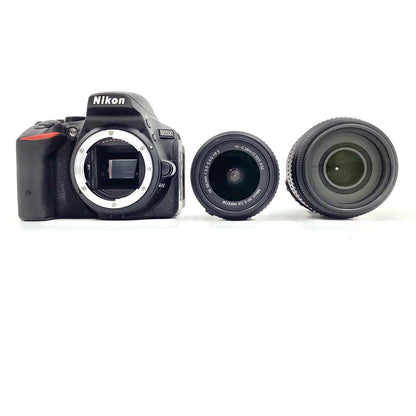【全額返金保証】【最速発送】Nikon デジタル一眼 D5500 ダブルズームキット ブラック 動作確認済