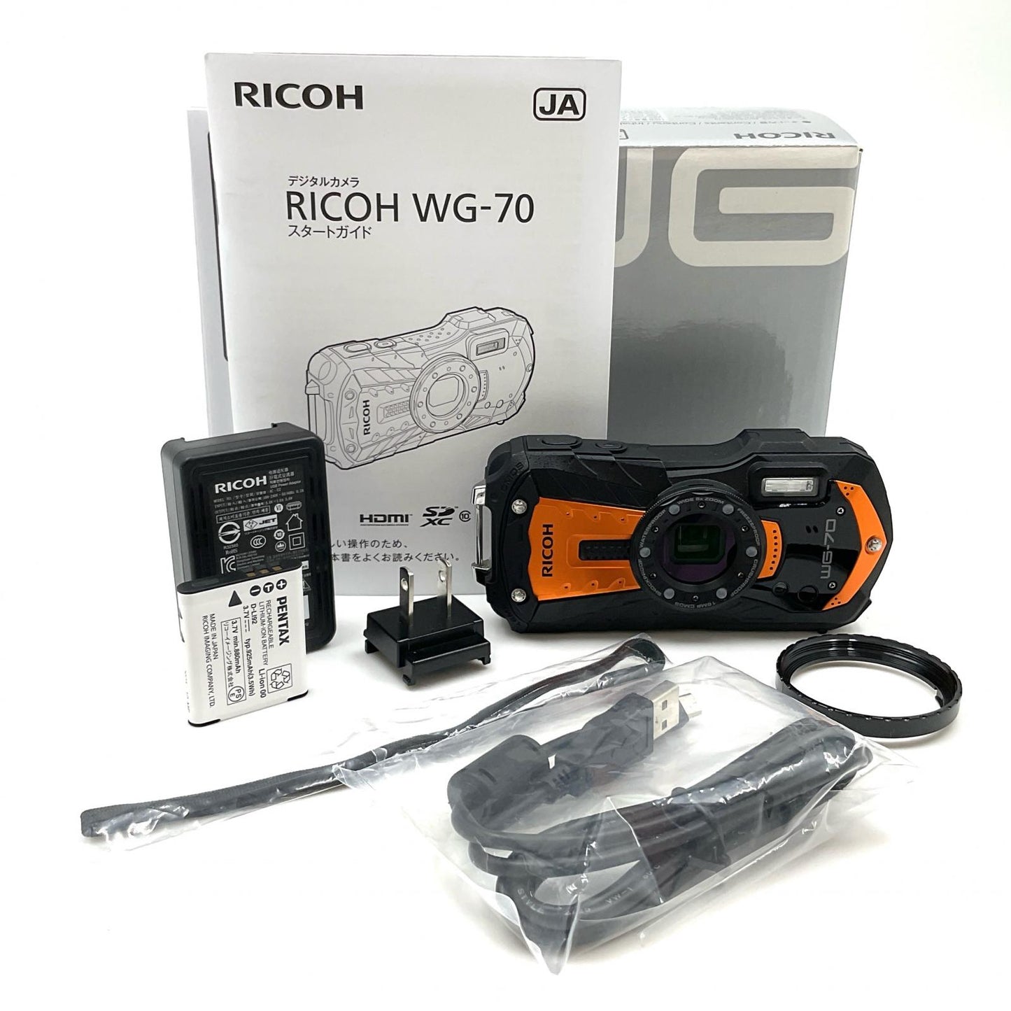 【全額返金保証】【最速発送】RICOH コンパクトデジタルカメラ WG-70 [オレンジ] 動作確認済