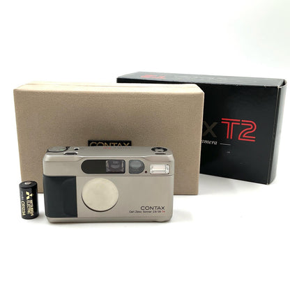 【全額返金保証】【最速発送】CONTAX T2 チタンシルバー 美品 動作確認済