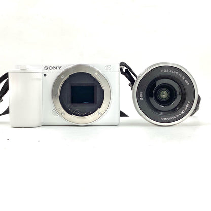 【全額返金保証】【最速発送】Sony デジタル一眼  VLOGCAM ZV-E10L パワーズームレンズキット ホワイト ホワイト 美品 動作確認済