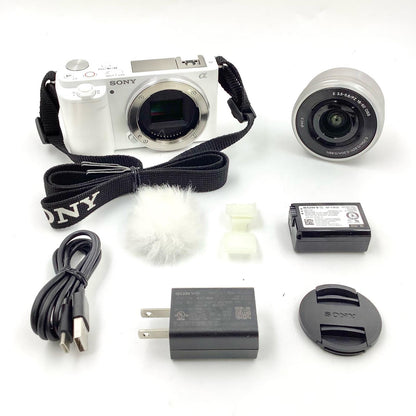【全額返金保証】【最速発送】Sony デジタル一眼  VLOGCAM ZV-E10L パワーズームレンズキット ホワイト ホワイト 美品 動作確認済