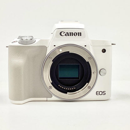 【全額返金保証】【最速発送】Canon デジタル一眼 EOS Kiss M ダブルズームキット ホワイト 美品 動作確認済