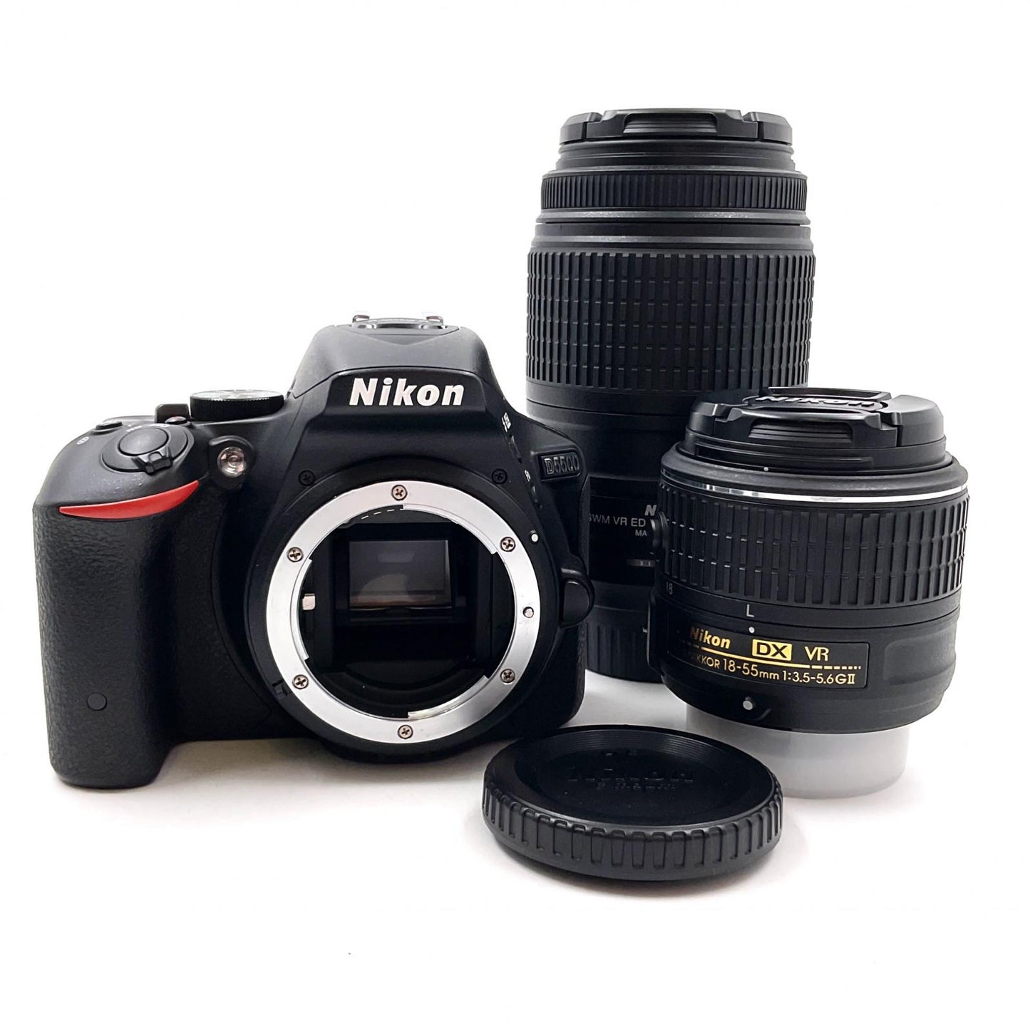 【全額返金保証】【最速発送】Nikon デジタル一眼 D5500 ダブルズームキット ブラック 美品 動作確認済