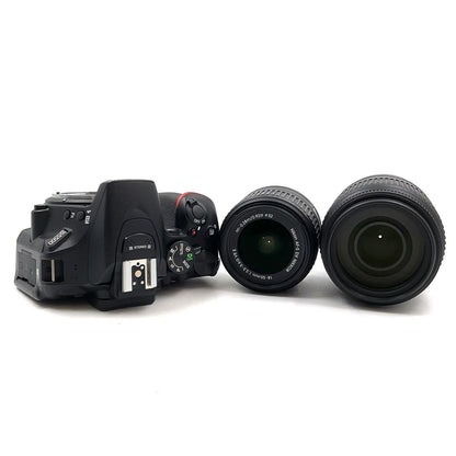 【全額返金保証】【最速発送】Nikon デジタル一眼 D5500 ダブルズームキット ブラック 美品 動作確認済
