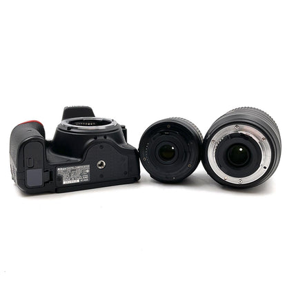 【全額返金保証】【最速発送】Nikon デジタル一眼 D5500 ダブルズームキット ブラック 美品 動作確認済