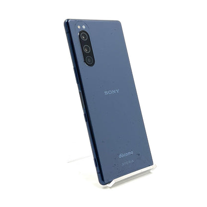 【全額返金保証】【最速発送】Sony Xperia 5 64GB ブルー docomo SO-01M 白ロム 動作確認済