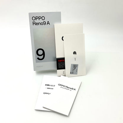【全額返金保証】【最速発送】OPPO Reno 9A 128GB ムーンホワイト Softbank A301OP 白ロム 動作確認済