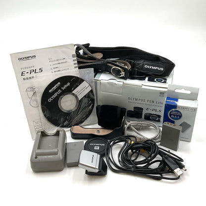 【全額返金保証】【最速発送】OLYMPUS デジタル一眼 PEN Lite E-PL5 ボディ シルバー 動作確認済