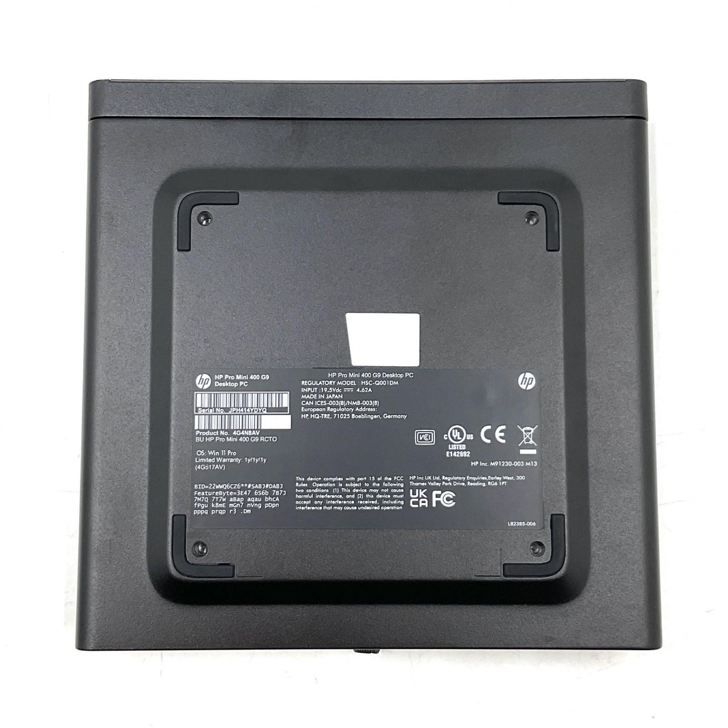 【全額返金保証】【最速発送】HP Pro mini 400 G9 HSC-Q001DM Intel Core i3-12100T 16GB M.2 SSD 256GB 動作確認済