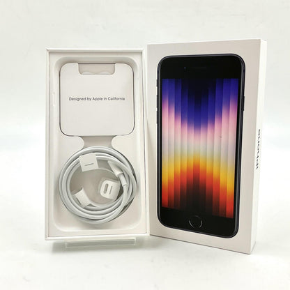 【全額返金保証】【最速発送】Apple iPhone iPhone SE（第3世代） 64GB ミッドナイト Softbank 白ロム 動作確認済 84%