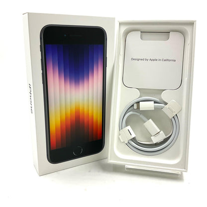 【全額返金保証】【最速発送】Apple iPhone iPhone SE（第3世代） 64GB ミッドナイト Softbank 白ロム 動作確認済 82%