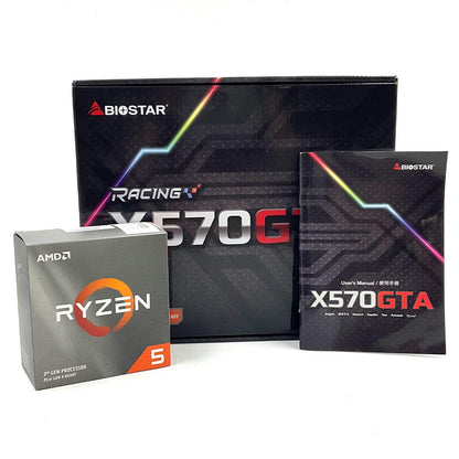 【全額返金保証】【最速発送】BIOSTAR マザーボード マザーボードとcpuセット(CPUクーラー付き) X570GTX + AMD Ryzen 5 3600 動作確認済
