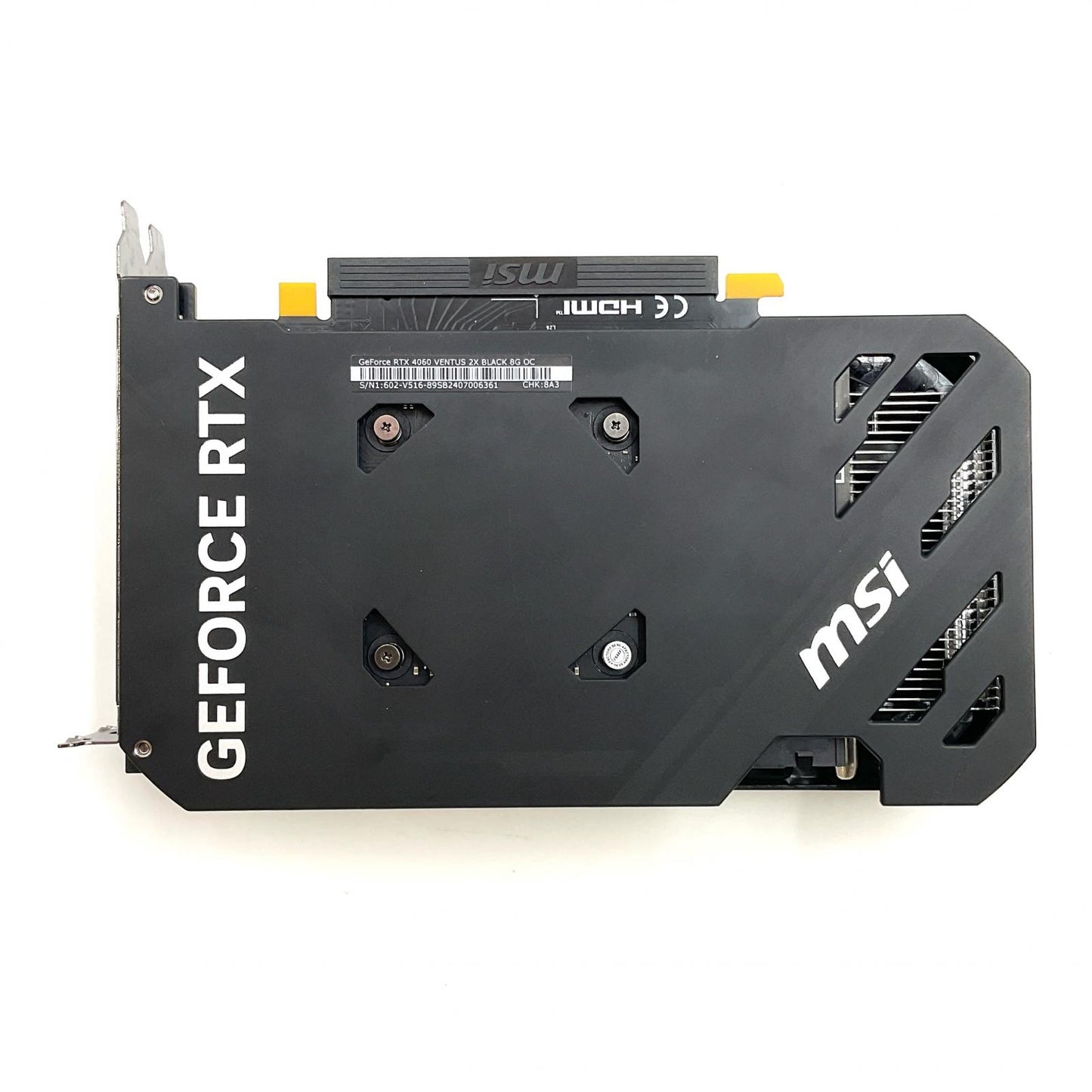 【全額返金保証】【最速発送】MSI グラフィックボード GeForce RTX 4060 VENTUS 2X BLACK 8G OC 912-V516-098 動作確認済