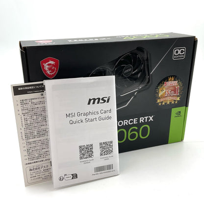 【全額返金保証】【最速発送】MSI グラフィックボード GeForce RTX 4060 VENTUS 2X BLACK 8G OC 912-V516-098 動作確認済