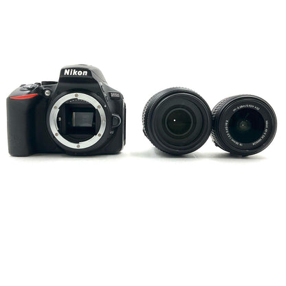 【全額返金保証】【最速発送】Nikon デジタル一眼 D5500 ダブルズームキット ブラック 美品 動作確認済