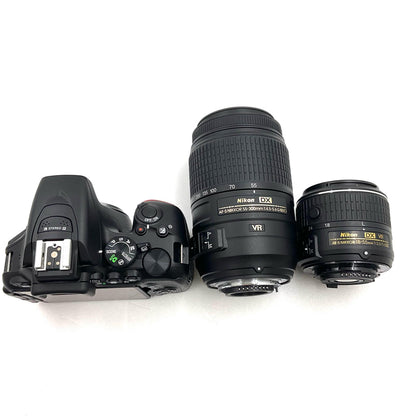 【全額返金保証】【最速発送】Nikon デジタル一眼 D5500 ダブルズームキット ブラック 美品 動作確認済