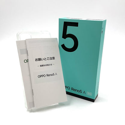 【全額返金保証】【最速発送】OPPO Reno 5 A 128GB シルバーブラック Softbank A101OP 白ロム 動作確認済