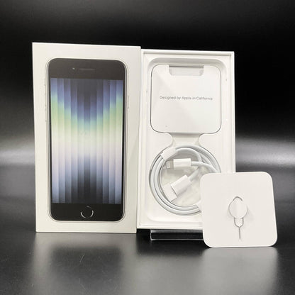 【全額返金保証】【最速発送】Apple iPhone iPhone SE（第3世代） 256GB スターライト SIMフリー 白ロム 動作確認済 80%