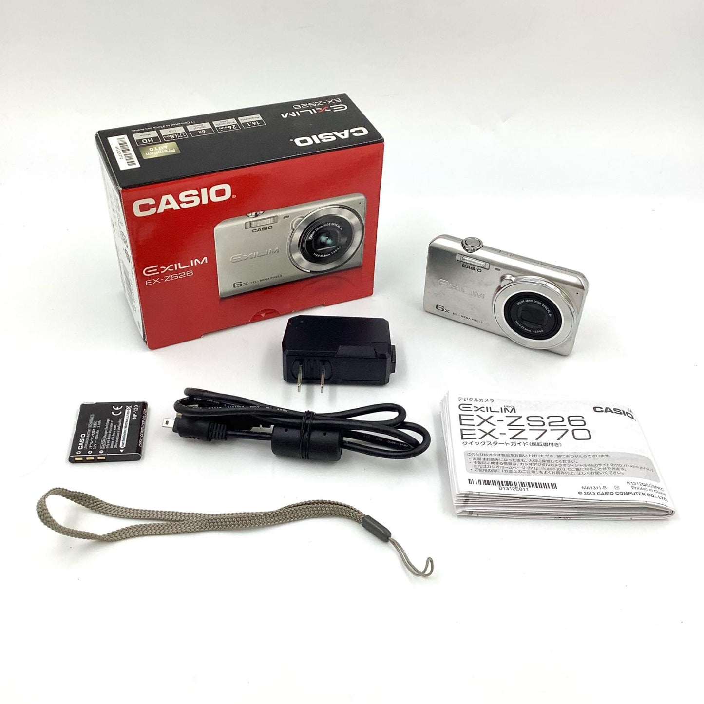 【全額返金保証】【最速発送】CASIO コンパクトデジタルカメラ EXILIM EX-ZS26 シルバー 動作確認済