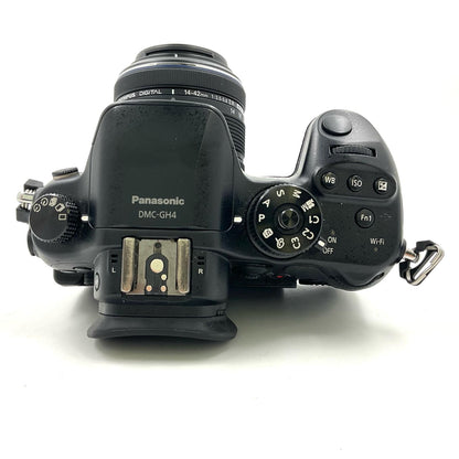 【全額返金保証】【最速発送】Panasonic デジタル一眼 LUMIX DMC-GH4H 高倍率ズームレンズキット ブラック 動作確認済