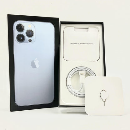 【全額返金保証】【最速発送】Apple iPhone iPhone 13 Pro Max 256GB シエラブルー docomo SIMフリー 白ロム 美品 動作確認済 85%