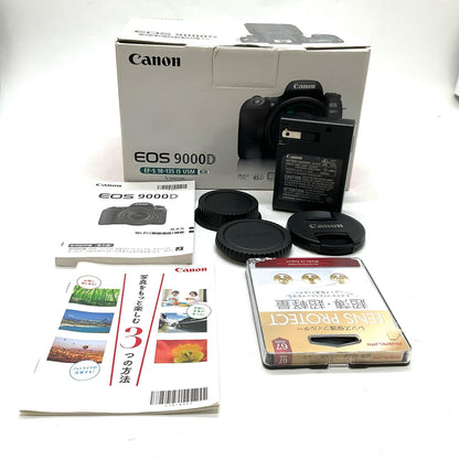 【全額返金保証】【最速発送】Canon デジタル一眼 EOS 9000D EF-S18-135 IS USM レンズキット ブラック 美品 動作確認済