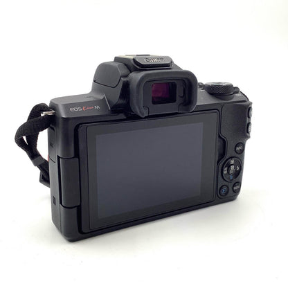 【全額返金保証】【最速発送】Canon デジタル一眼 EOS Kiss M EF-M15-45 IS STM レンズキット ブラック 動作確認済